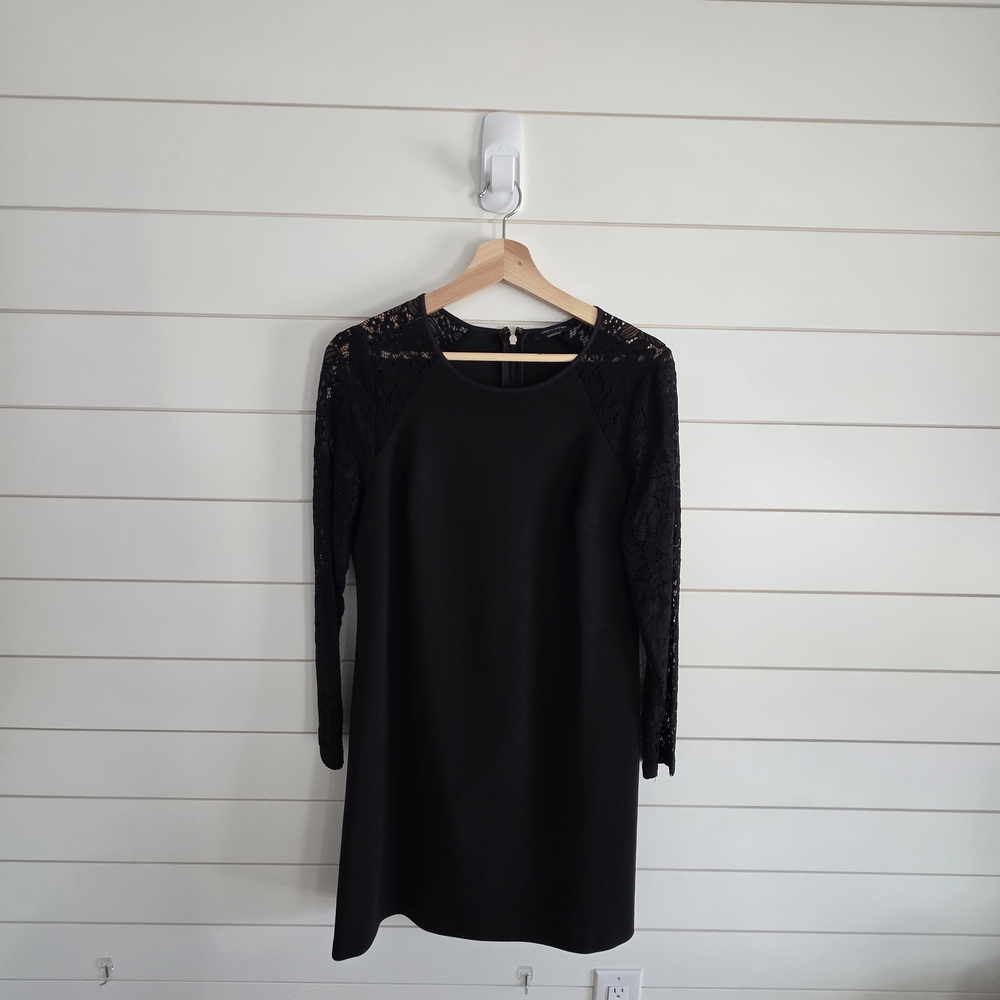 ​Tommy Hilfiger Black Lace Raglan Sleeve Sheath Dress - Size 12